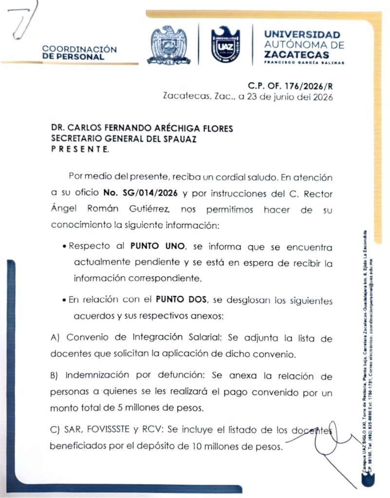 Respuesta rectoría.