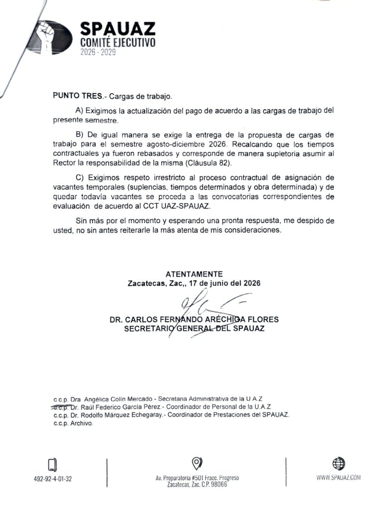 Solicitud enviada a la rectoría